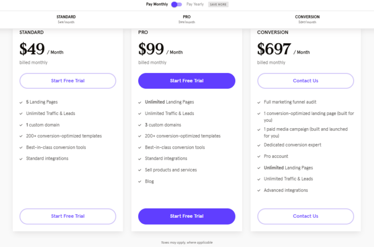 Leadpages Pricing